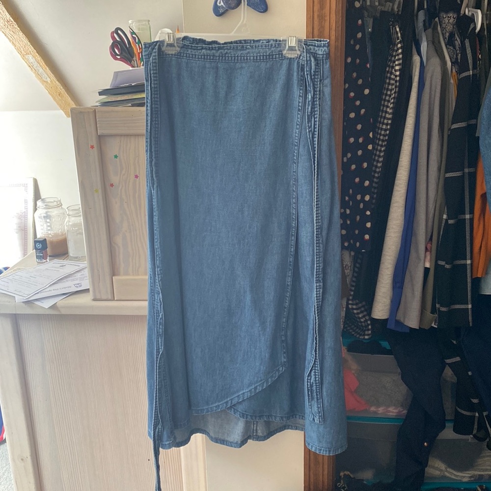 Gap Chambray Wrap Skirt